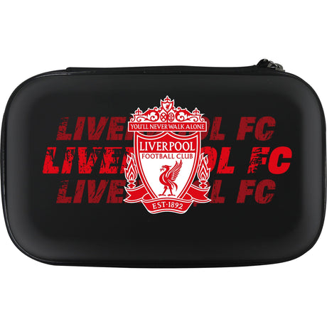 Liverpool FC Darts Case - Official Licensed - Black - LFC - W3 - Red Crest on Wordart