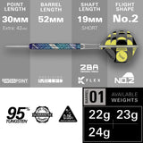 Target Luke Littler Darts - Stahlspitze - 95% Tungsten - Edge