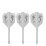 Caliburn SUP Flights - Moulded Shaft and Flight -  Standard No6 - Dragon - White