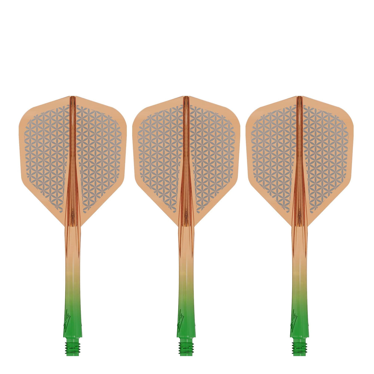 Caliburn SUP Flights - Moulded Shaft and Flight -  Standard No6 - Block - Green & Orange