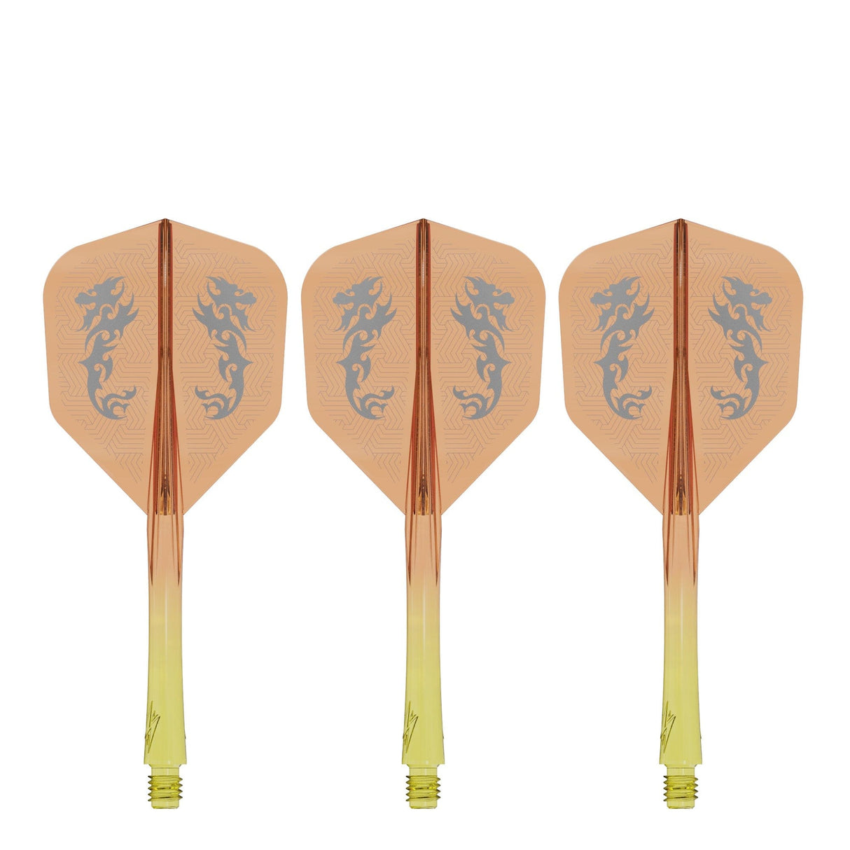 Caliburn SUP Flights - Moulded Shaft and Flight -  Standard No6 - Dragon - Yellow & Orange