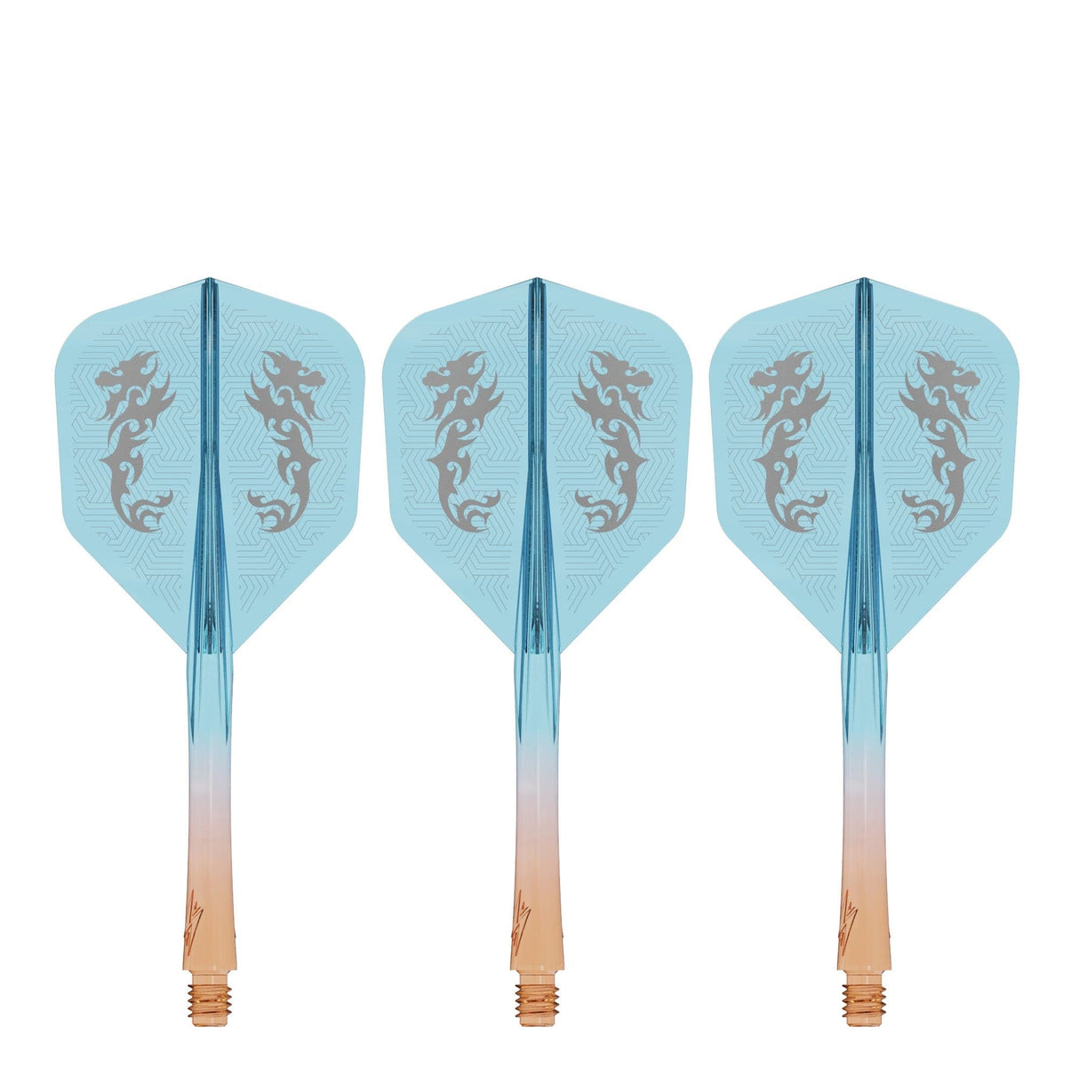Caliburn SUP Flights - Moulded Shaft and Flight -  Standard No6 - Dragon - Orange & Blue