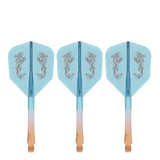 Caliburn SUP Flights - Moulded Shaft and Flight -  Standard No6 - Dragon - Orange & Blue