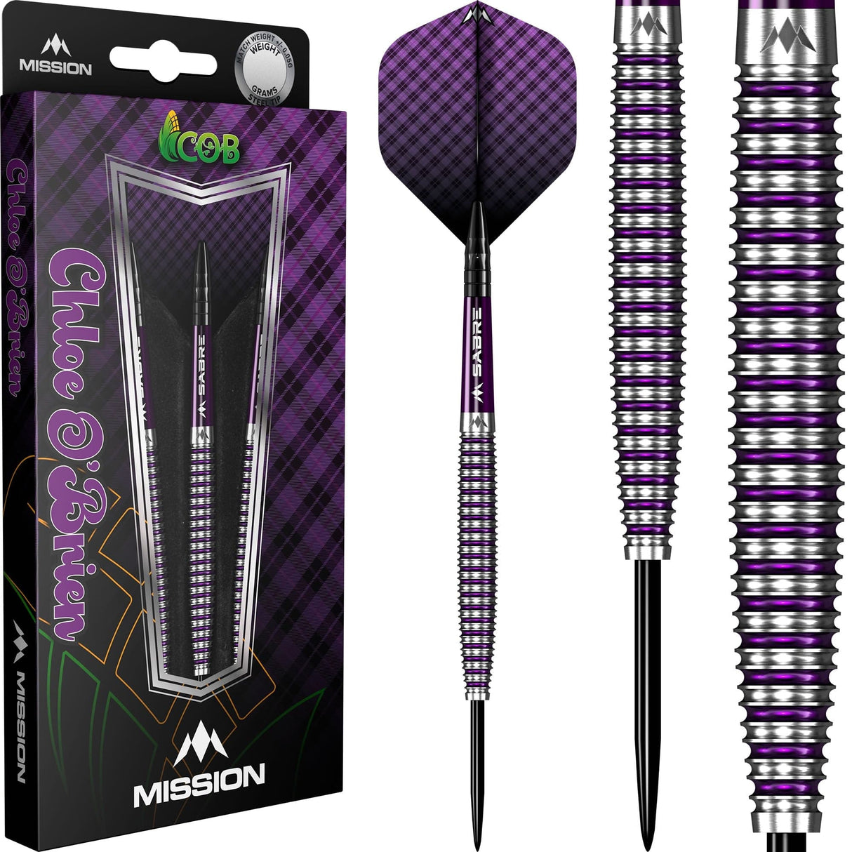 *Mission Chloe OBrien Darts - Steel Tip - 95% - Electro Purple