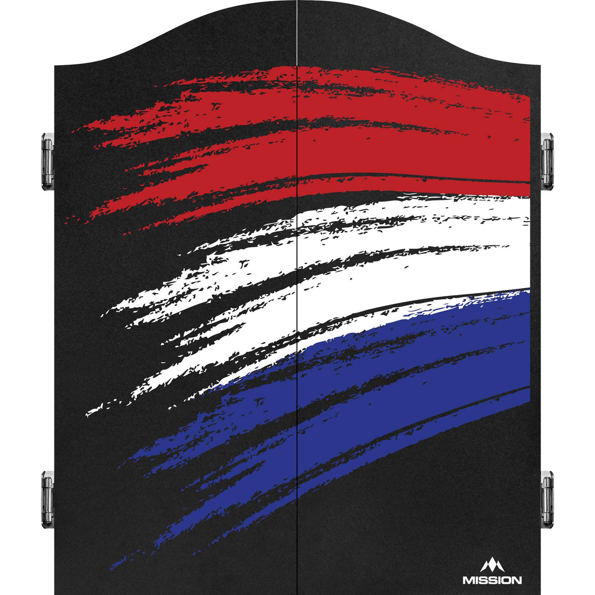 Mission Dartboard Cabinet - Nederland Design - Schwarz - Pinselstrich
