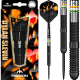 Mission Dylan Slevin Darts – Stahlspitze – 90 % – Schwarzes Titan – Ozeane