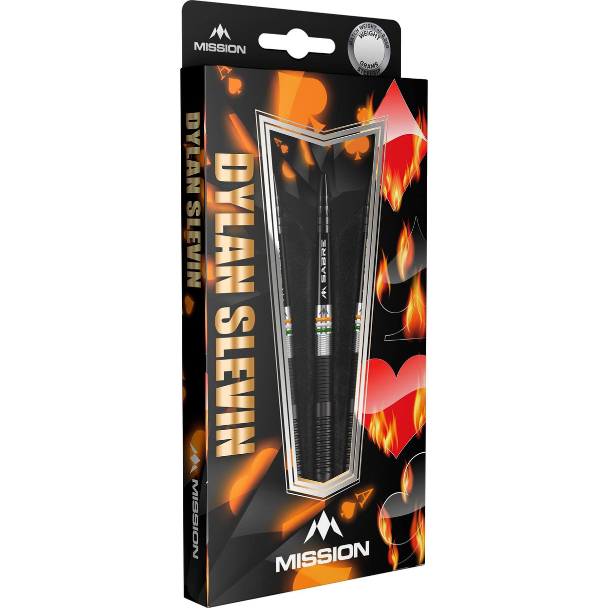 Mission Dylan Slevin Darts – Stahlspitze – 90 % – Schwarzes Titan – Ozeane