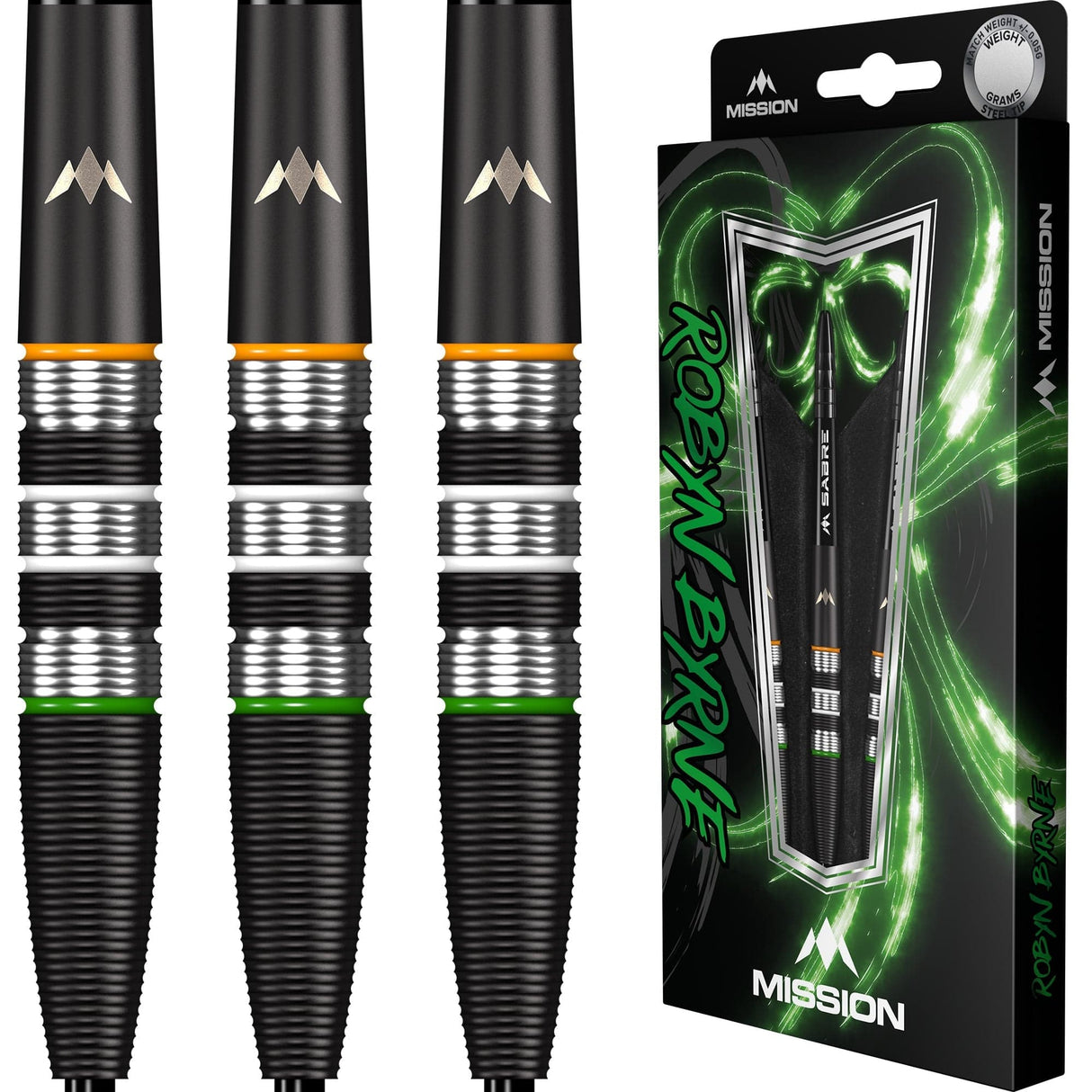 Mission Robyn Byrne Darts - Steel Tip - 90% - Black Titanium