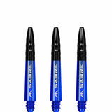 Mission Sabre Shafts - Polycarbonate Dart Stems - Blue - Black Top Short