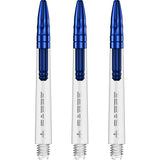 Mission Sabre Shafts - Polycarbonate Dart Stems - Clear - Blue Top Medium