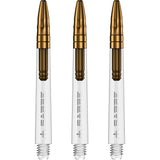 Mission Sabre Shafts - Polycarbonate Dart Stems - Clear - Gold Top Medium