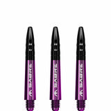 Mission Sabre Shafts - Polycarbonate Dart Stems - Purple - Black Top Short