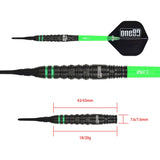 One80 Ben Robb V2 Darts - Soft Tip - Big Rig - Black