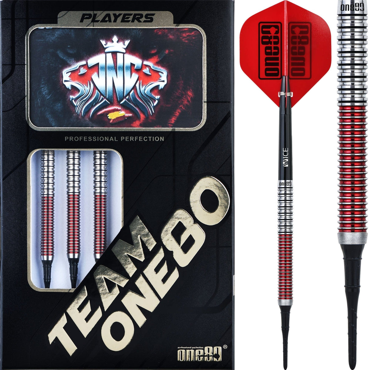 One80 Jaime NuÃ±ez Cortes Darts - Soft Tip - JNC - Signature Darts - Electric Red 19g