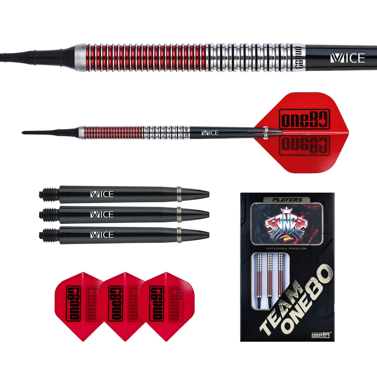 One80 Jaime NuÃ±ez Cortes Darts - Soft Tip - JNC - Signature Darts - Electric Red 19g