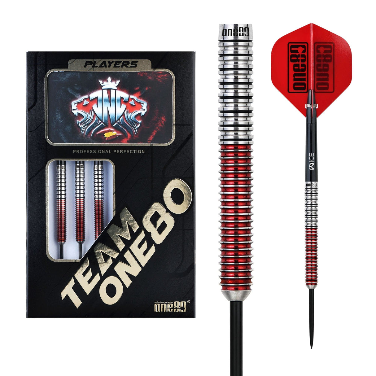 One80 Jaime NuÃ±ez Cortes Darts - Steel Tip - JNC - Signature Darts - Electric Red