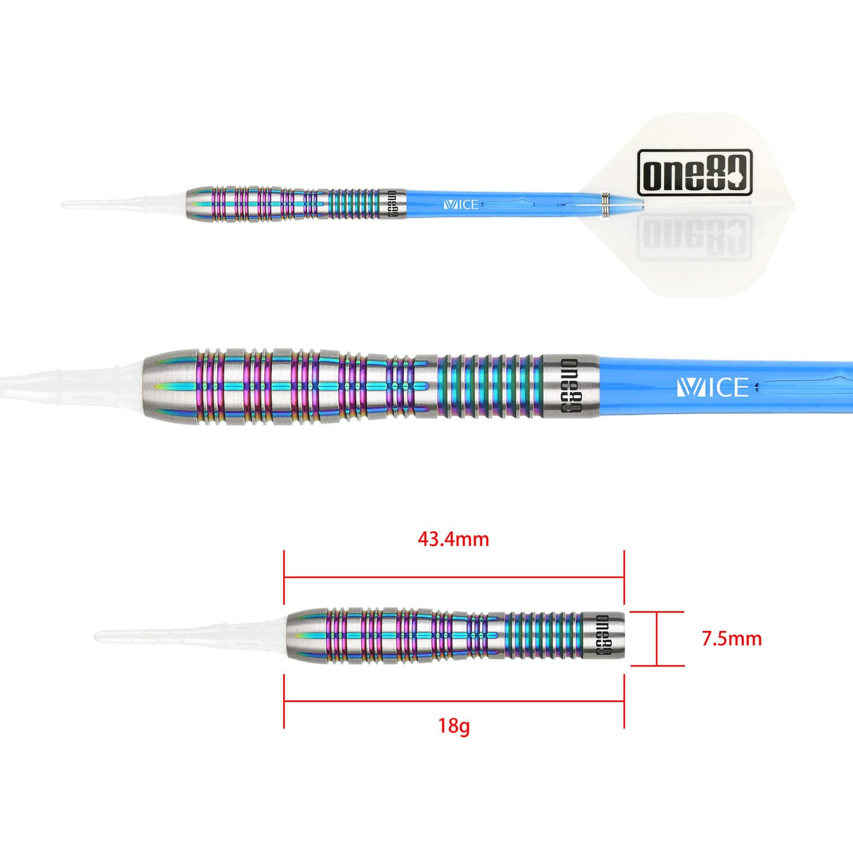 *One80 Nicole Regnaud Darts - Soft Tip - Renegade 18g