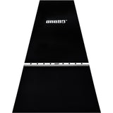 One80 Rubber Dart Mat with Oche - Floor Protection - Black - 300x90cm - Wide White