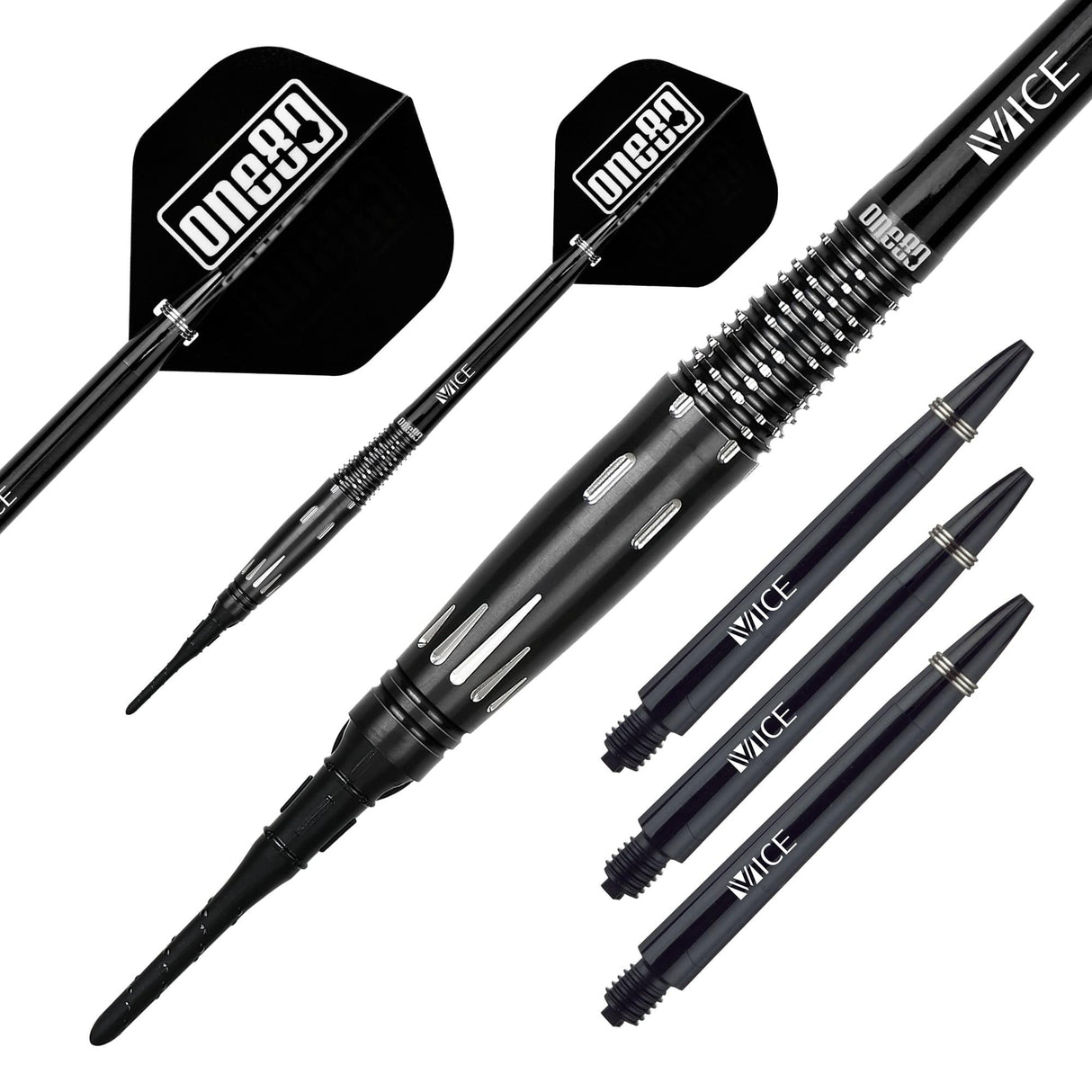 One80 Saori Miymoto Darts - Soft Tip - Rafale - Signature - Black - 19g 19g