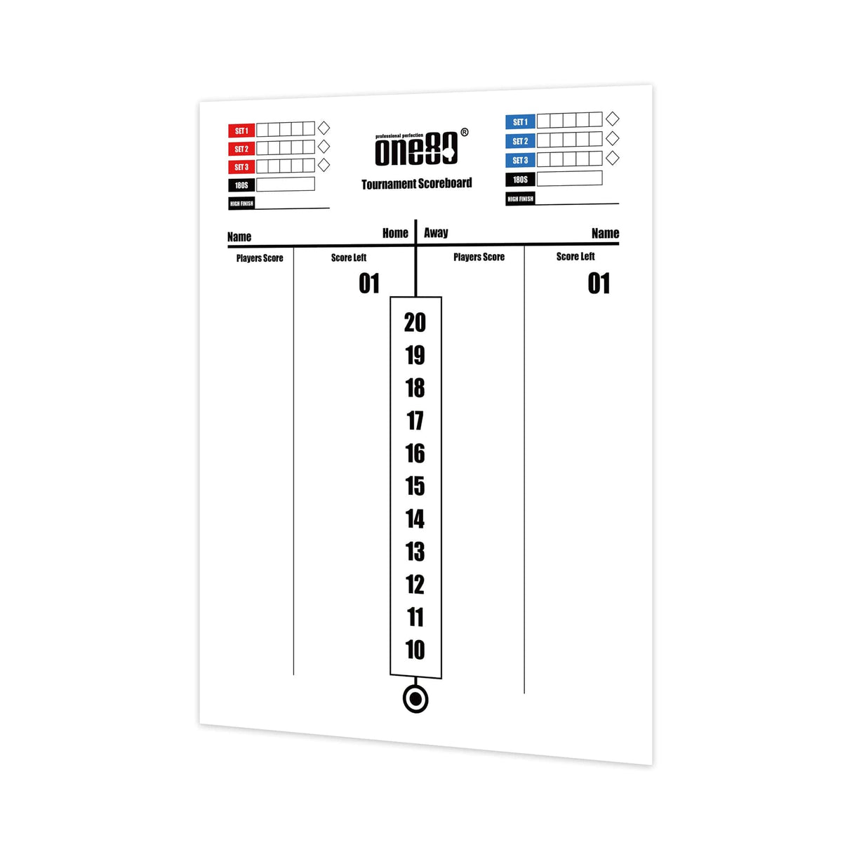 One80 Tournament Scoreboard - Marker Board - Dry Wipe - 45x35cm - Whiteboard
