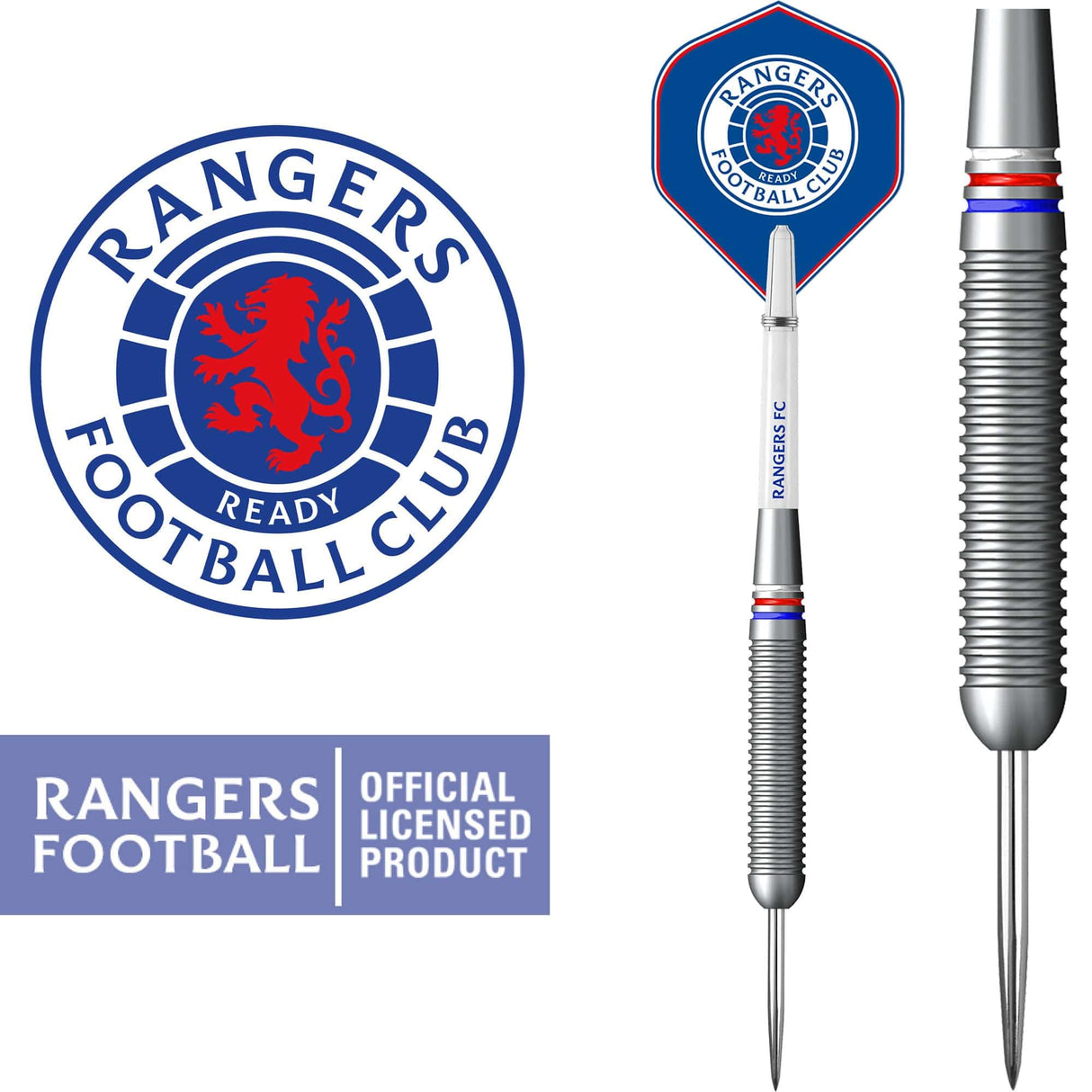 Rangers FC Darts – Steel Tip Messing – Offiziell lizenziert – RFC – 22 g