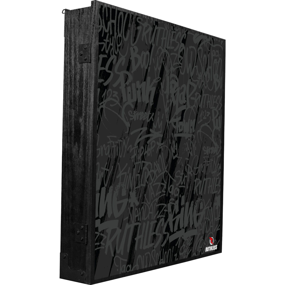 Ruthless Dartboard Cabinet – Quadratisches Design – Graffiti-Grau