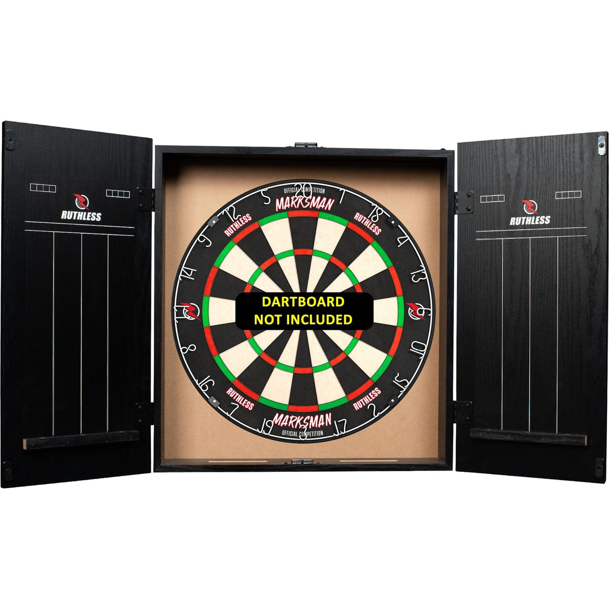 Nc Ruthless Ruthless Dartboard Cabinet - Quadratisches Design - RipTorn - Schwarz