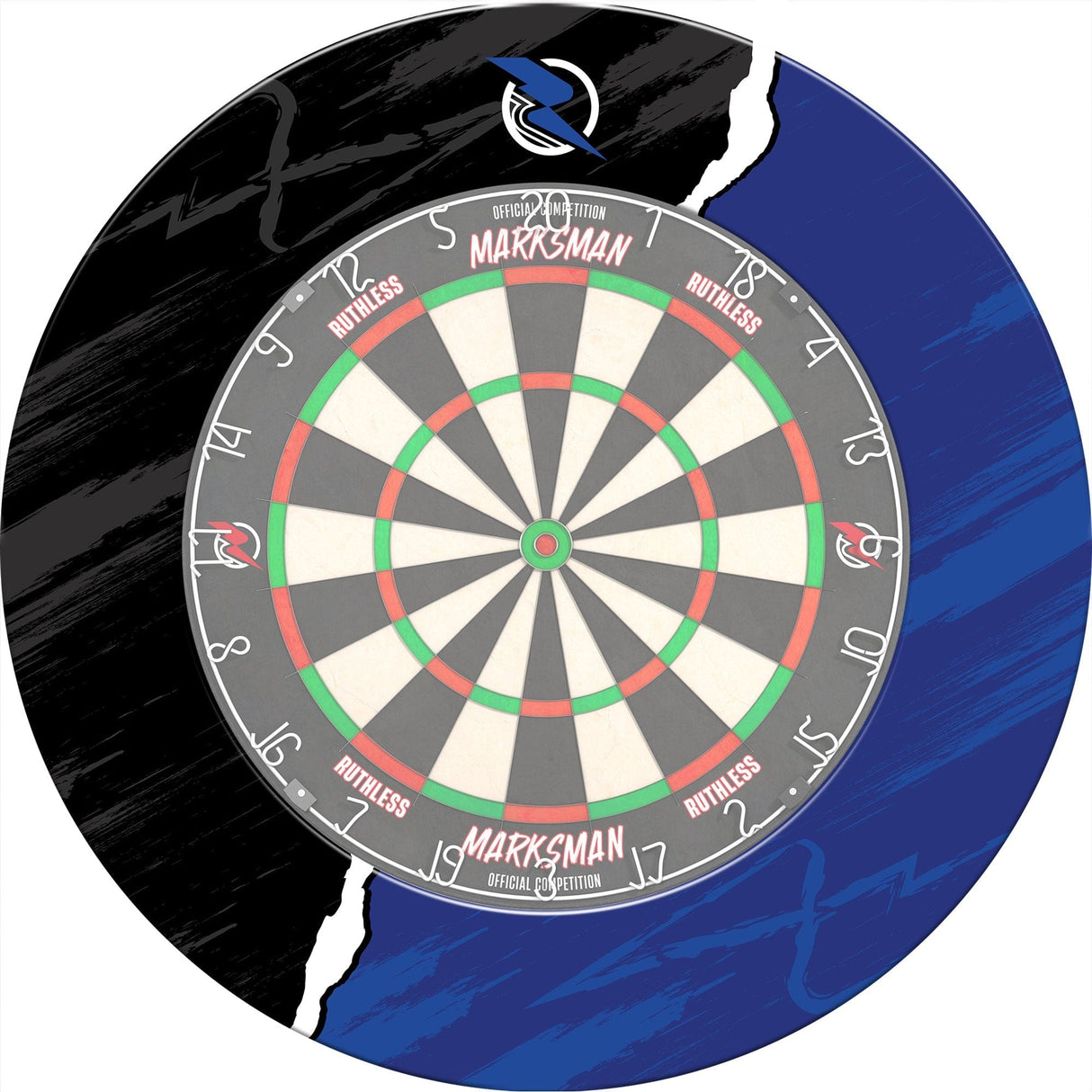 Ruthless Dartboard Surround - Professional - RipTorn - Black & Blue