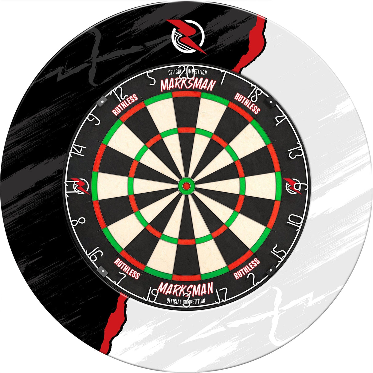 Ruthless Dartboard Surround - Professional - RipTorn - Schwarz &amp; Grau