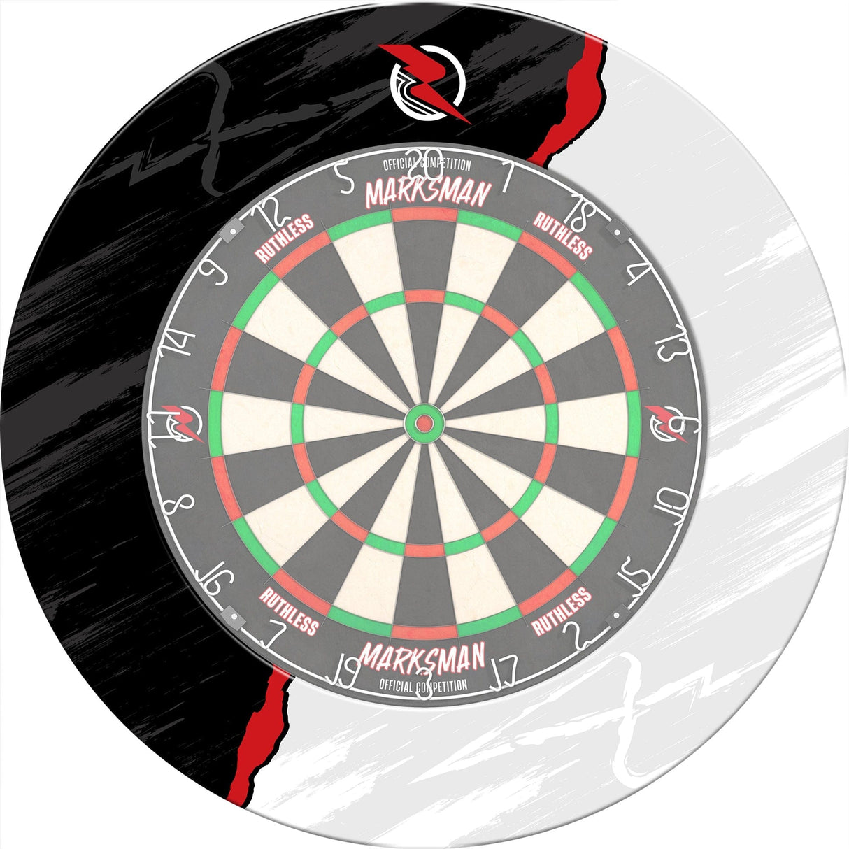 Ruthless Dartboard Surround - Professional - RipTorn - Schwarz &amp; Grau