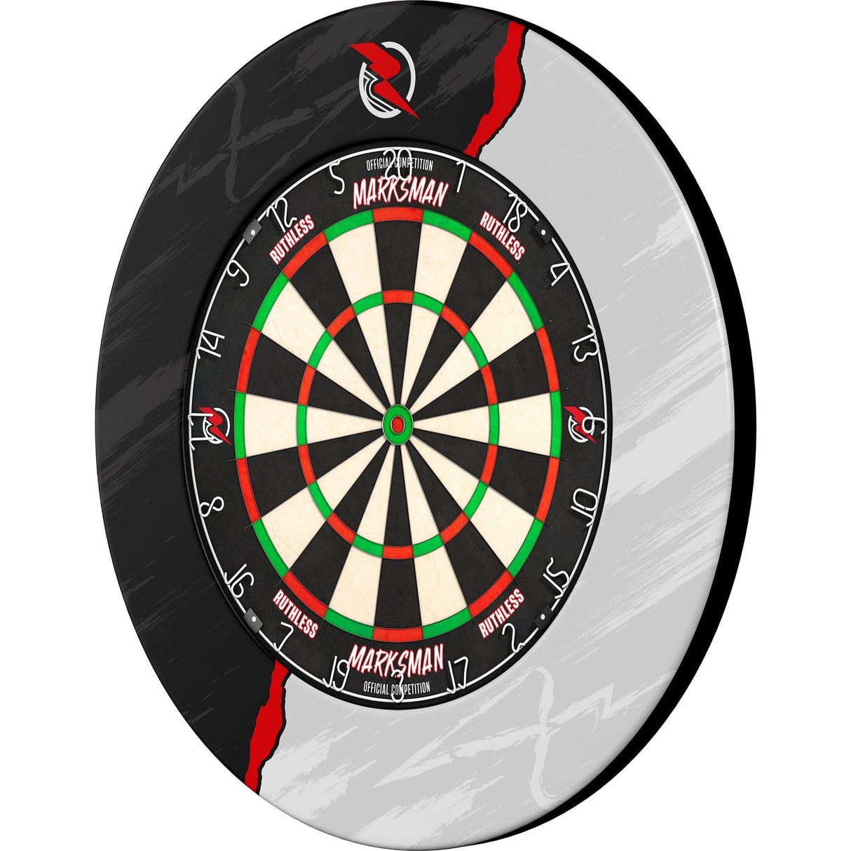 Ruthless Dartboard Surround - Professional - RipTorn - Schwarz &amp; Grau