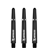 Ruthless Deflectagrip Dart Shafts - Nylon Stems with Springs - Black Tweenie