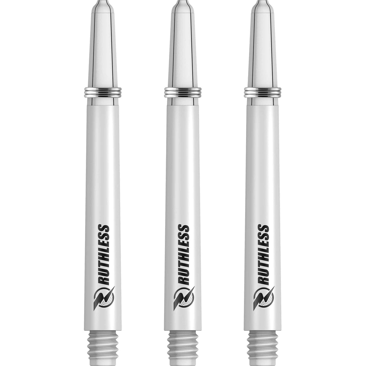 Ruthless Deflectagrip Dart Shafts - Nylon Stems with Springs - White Medium