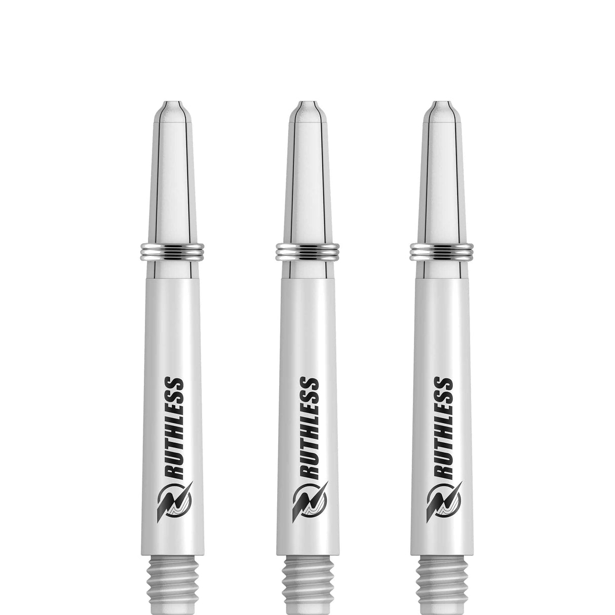 Ruthless Deflectagrip Dart Shafts - Nylon Stems with Springs - White Tweenie
