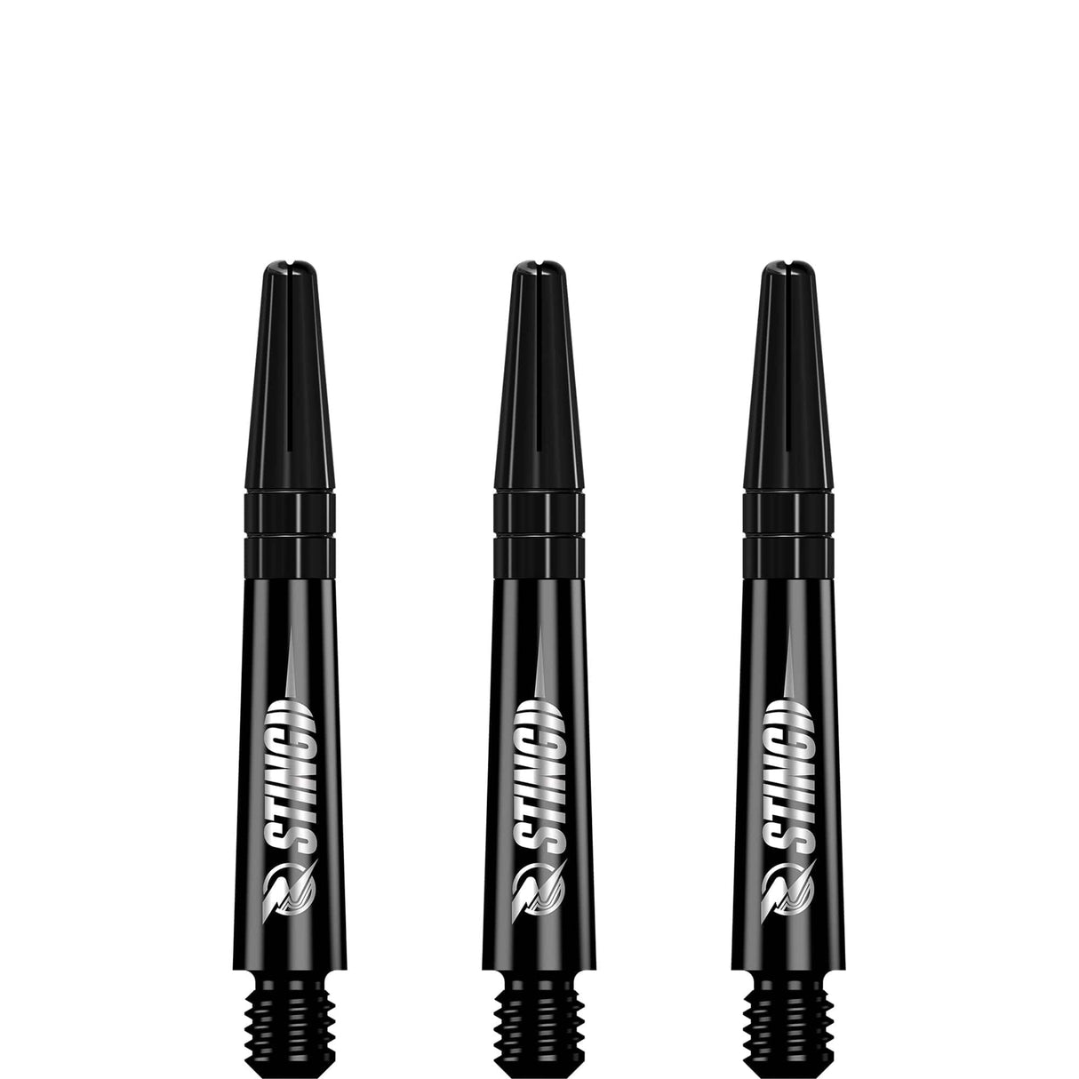 Ruthless Sting Dart Shafts - Polycarbonate - Solid Black - Black Top Short