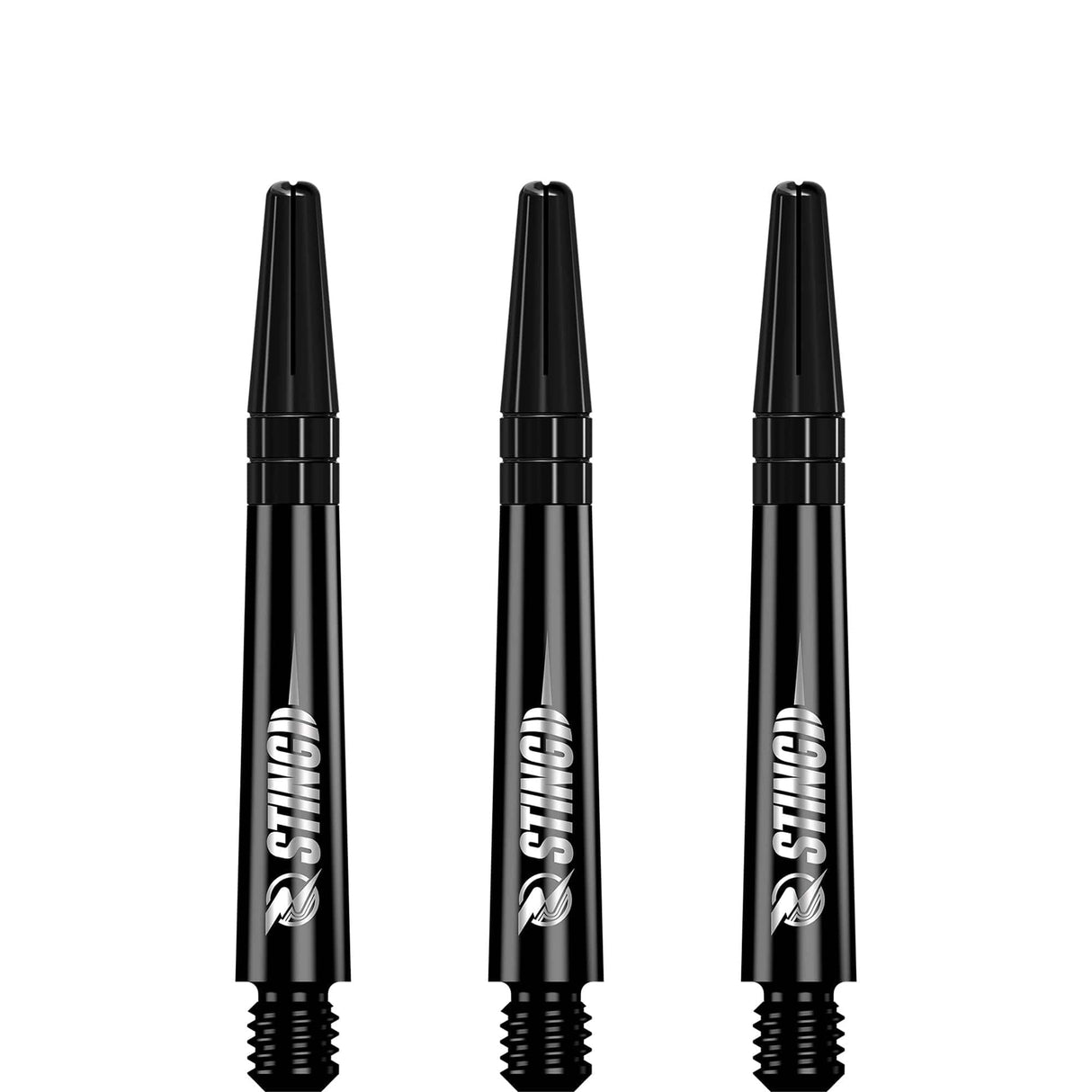 Ruthless Sting Dart Shafts - Polycarbonate - Solid Black - Black Top Tweenie