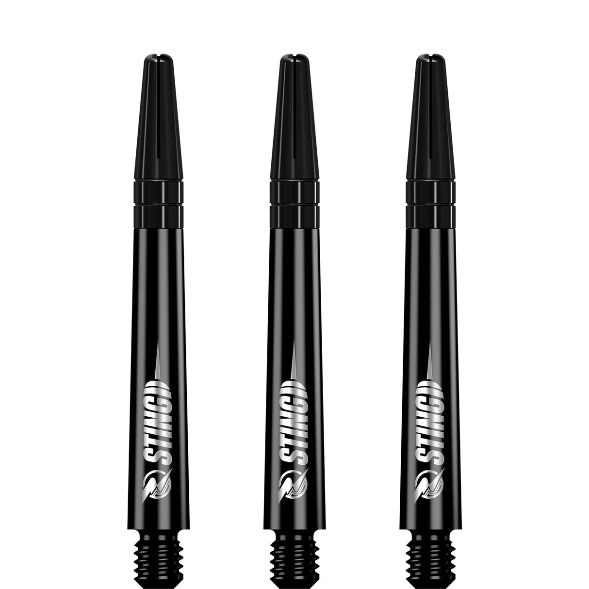 Ruthless Sting Dart Shafts - Polycarbonate - Solid Black - Black Top Tweenie Plus