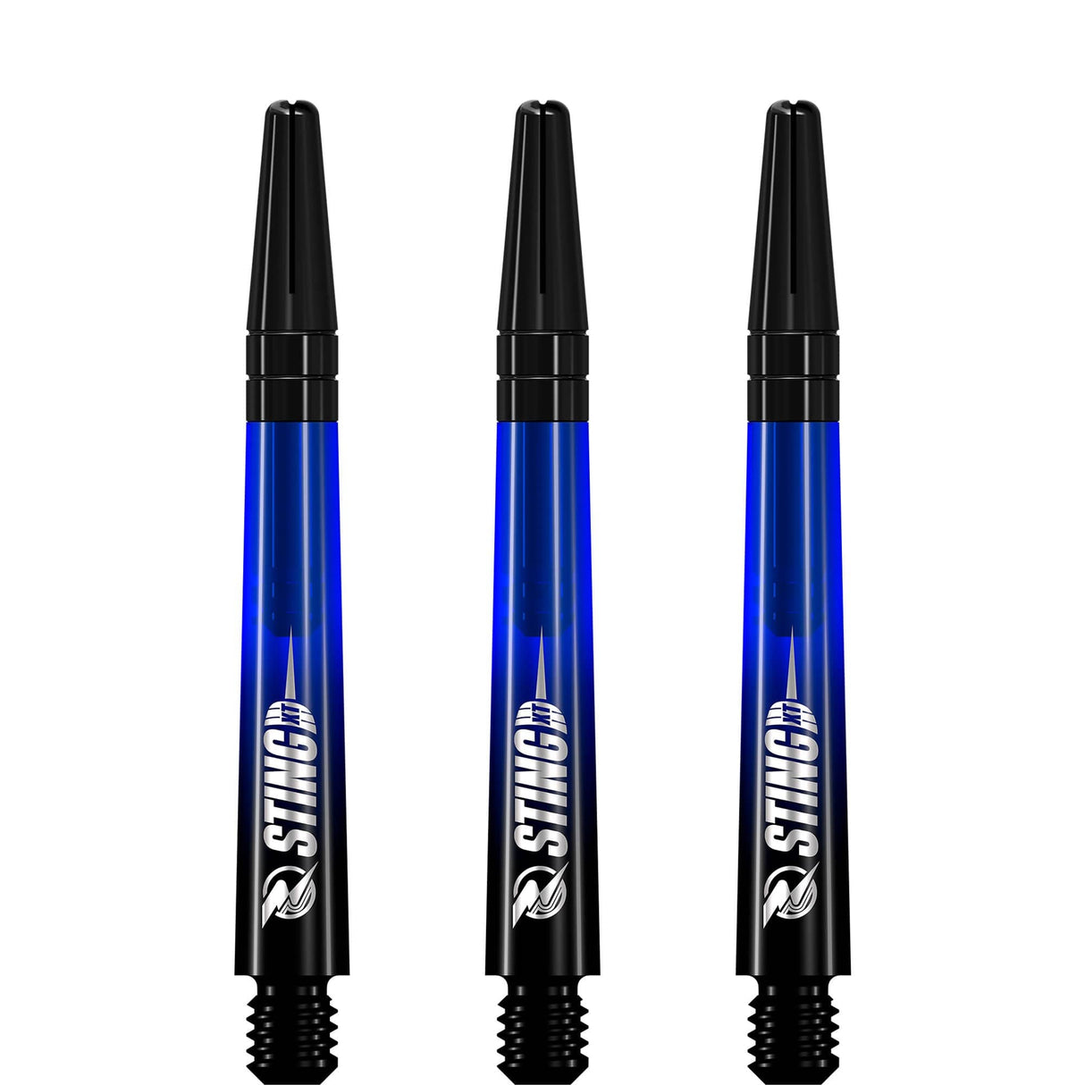 Ruthless Sting XT Dart Shafts - Polycarbonate - Gradient Black & Blue - Black Top Tweenie Plus