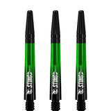 Ruthless Sting XT Dart Shafts - Polycarbonate - Gradient Black & Green - Black Top Tweenie Plus