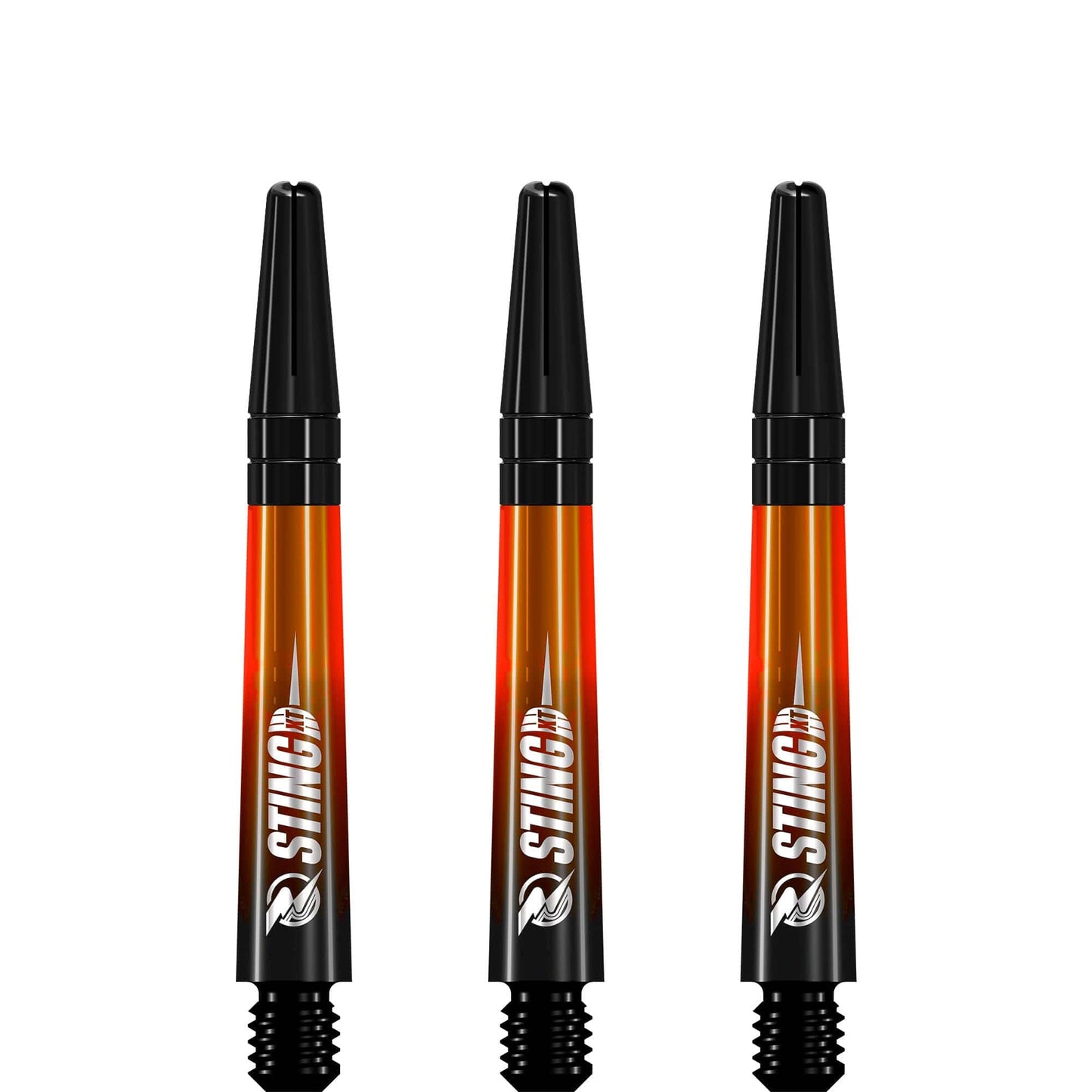 Ruthless Sting XT Dart Shafts - Polycarbonate - Gradient Black & Orange - Black Top Tweenie