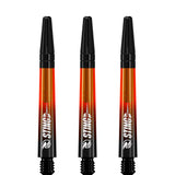 Ruthless Sting XT Dart Shafts - Polycarbonate - Gradient Black & Orange - Black Top Tweenie Plus
