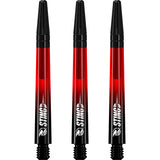 Ruthless Sting XT Dartschäfte – Polycarbonat – Farbverlauf Schwarz und Rot – schwarze Oberseite