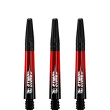 Ruthless Sting XT Dartschäfte – Polycarbonat – Farbverlauf Schwarz und Rot – schwarze Oberseite