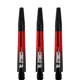 Ruthless Sting XT Dartschäfte – Polycarbonat – Farbverlauf Schwarz und Rot – schwarze Oberseite
