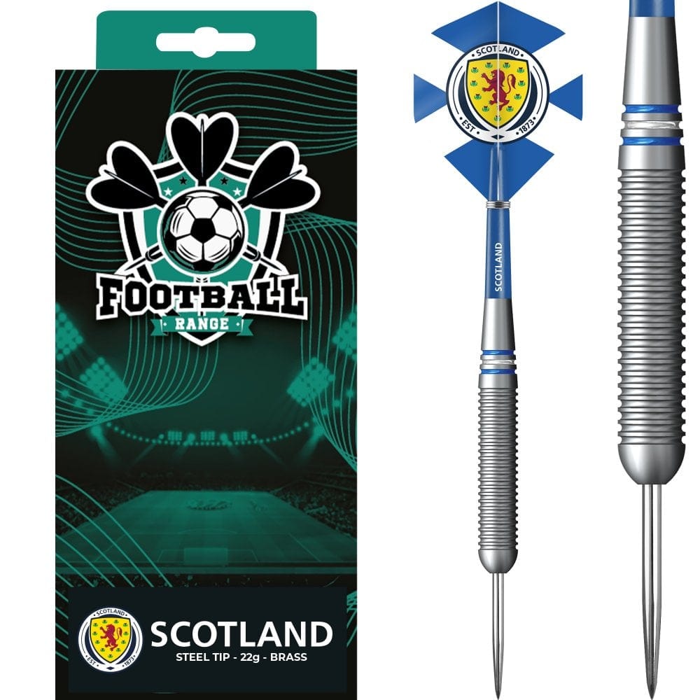 Scotland Football Darts – Stahlspitze Messing – Offizielles Lizenzprodukt – Logo – 22 g