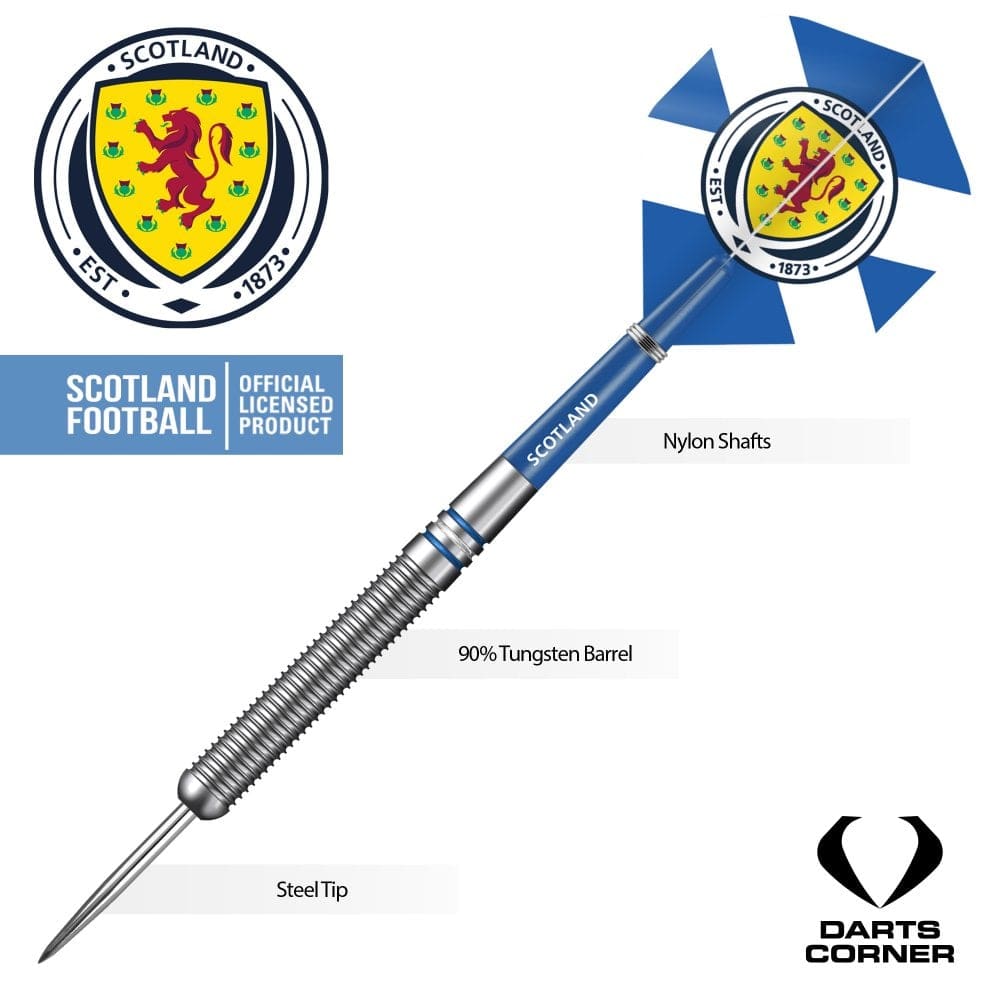 Scotland Football Darts – Steel Tip Tungsten – Offizielles Lizenzprodukt – Logo – 24 g
