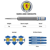Scotland Football Darts – Steel Tip Tungsten – Offizielles Lizenzprodukt – Logo – 24 g