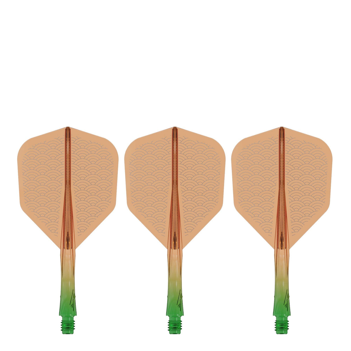 Caliburn SUP Flights - Moulded Shaft and Flight -  Standard No6 - Waves - Green & Orange