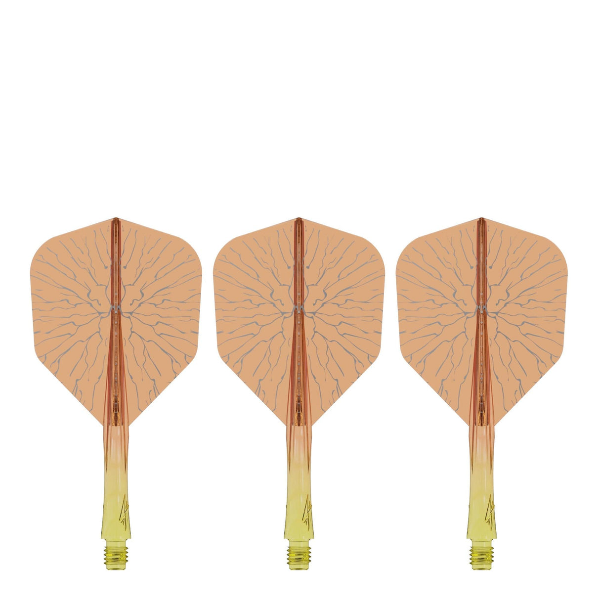 Caliburn SUP Flights - Moulded Shaft and Flight -  Standard No6 - Crack - Yellow & Orange