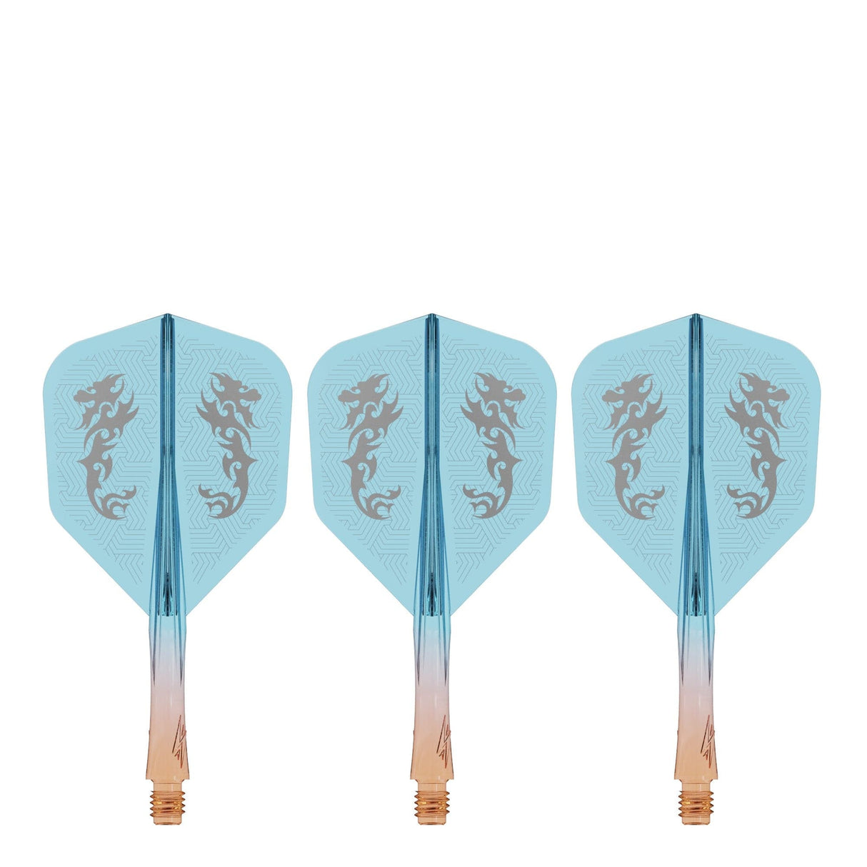 Caliburn SUP Flights - Moulded Shaft and Flight -  Standard No6 - Dragon - Orange & Blue